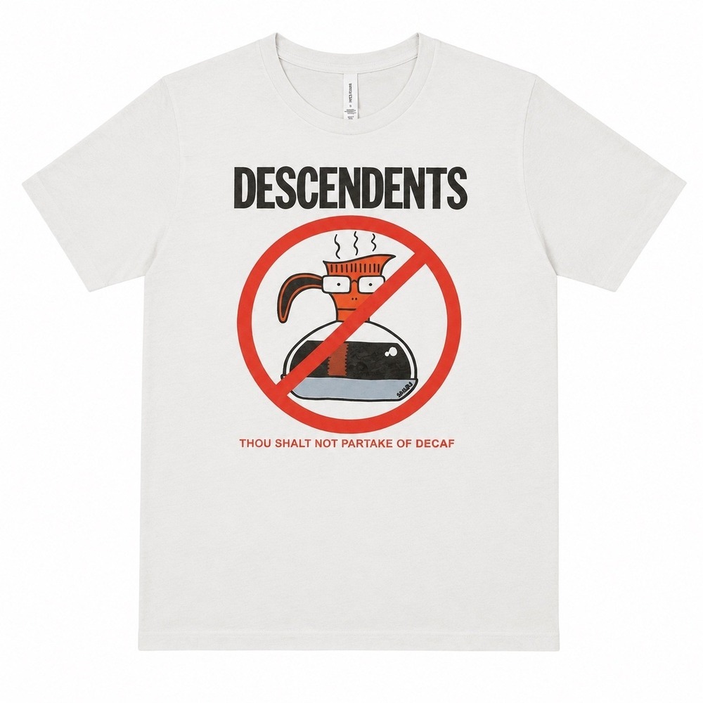 Descendents Band Tee White Milo Coffee Pot No Decaf Punk Rock Graphic Tee Medium